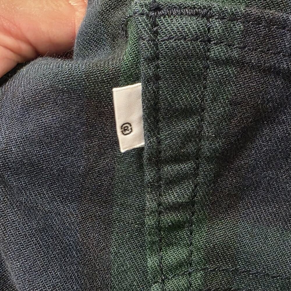 Levi's 502 Mens 36x29 Black Watch Plaid Green Blue Taper Pants Rare Blank R Tab - Picture 4 of 15